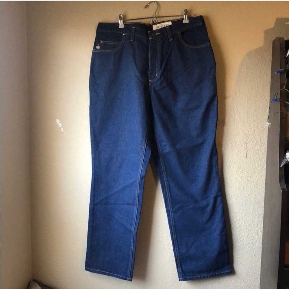 New Mens Jeans Carhartt Denim Straight Leg Blue Jeans Men’s Size 38X32
